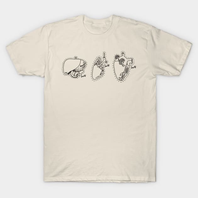 Liver Lung FR! T-Shirt by SentABearToSpace 